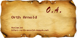 Orth Arnold névjegykártya